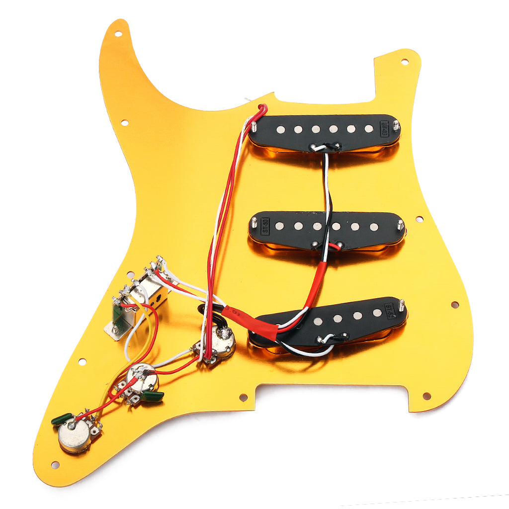 Prewired-Loaded metal SSS Pickguard Alnico V Pickups for Strat Guitar