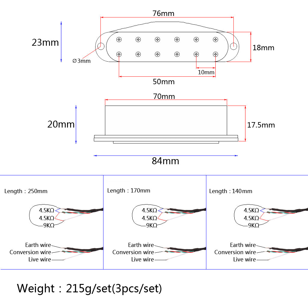 Milk Strat-Sized neck middle bridge  Humbucker Guitar Pickup