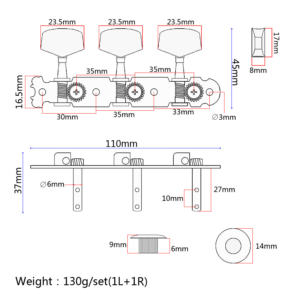 Classical Guitar String Tuning Pegs Tuner Machine Heads