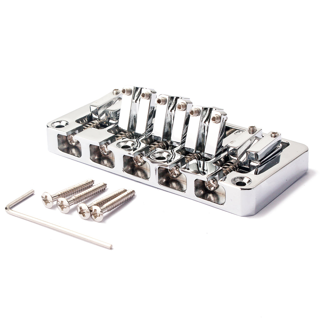 Bass Bridge Chrome 5&6 String Fixed Bridge for Electric Bass Guitar Parts Accessories