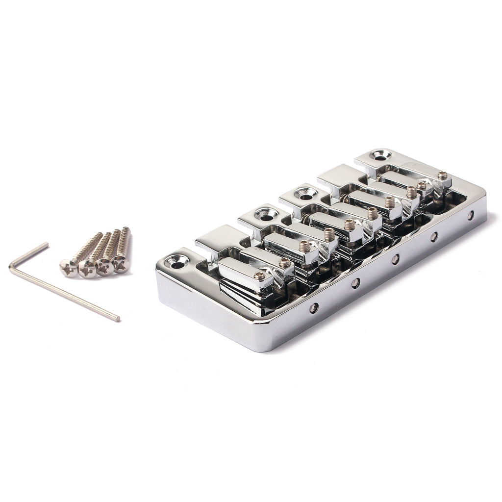 Bass Bridge Chrome 5&6 String Fixed Bridge for Electric Bass Guitar Parts Accessories