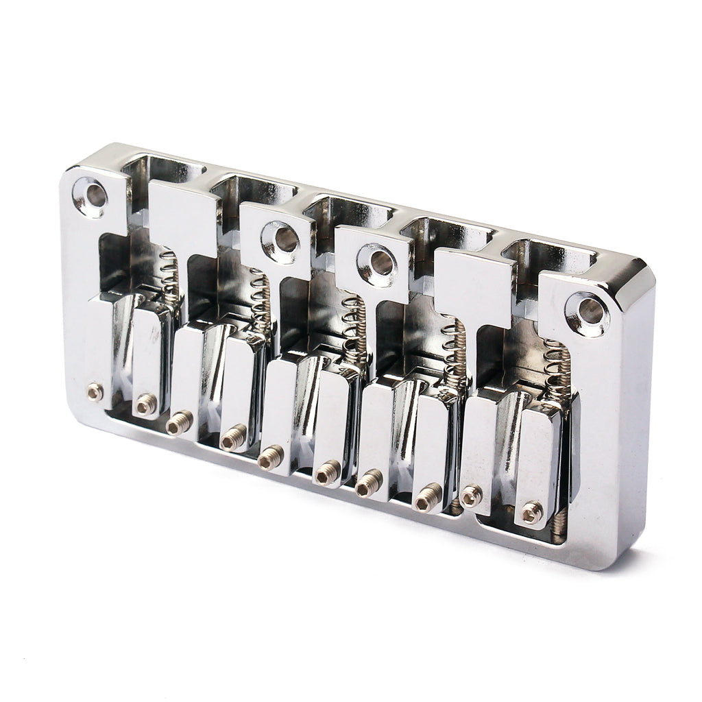 Bass Bridge Chrome 5&6 String Fixed Bridge for Electric Bass Guitar Parts Accessories