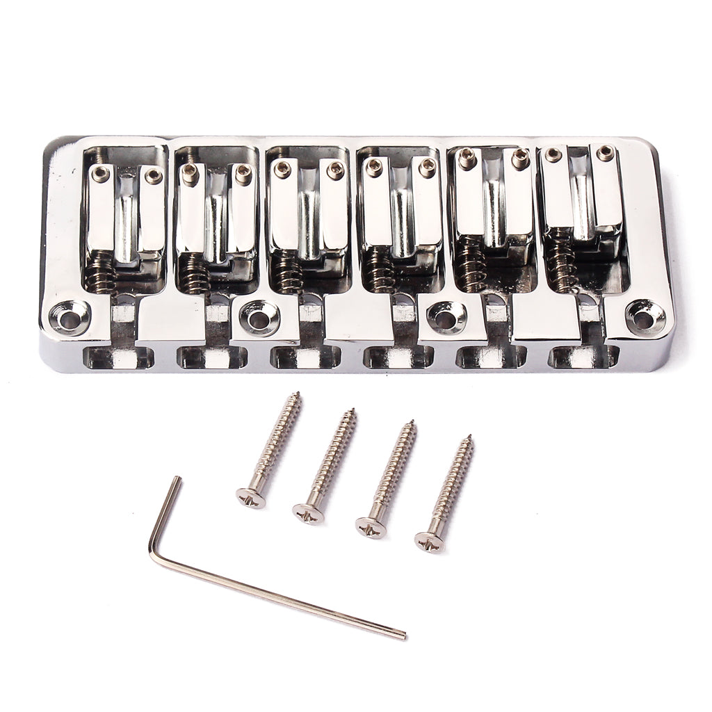 Bass Bridge Chrome 5&6 String Fixed Bridge for Electric Bass Guitar Parts Accessories