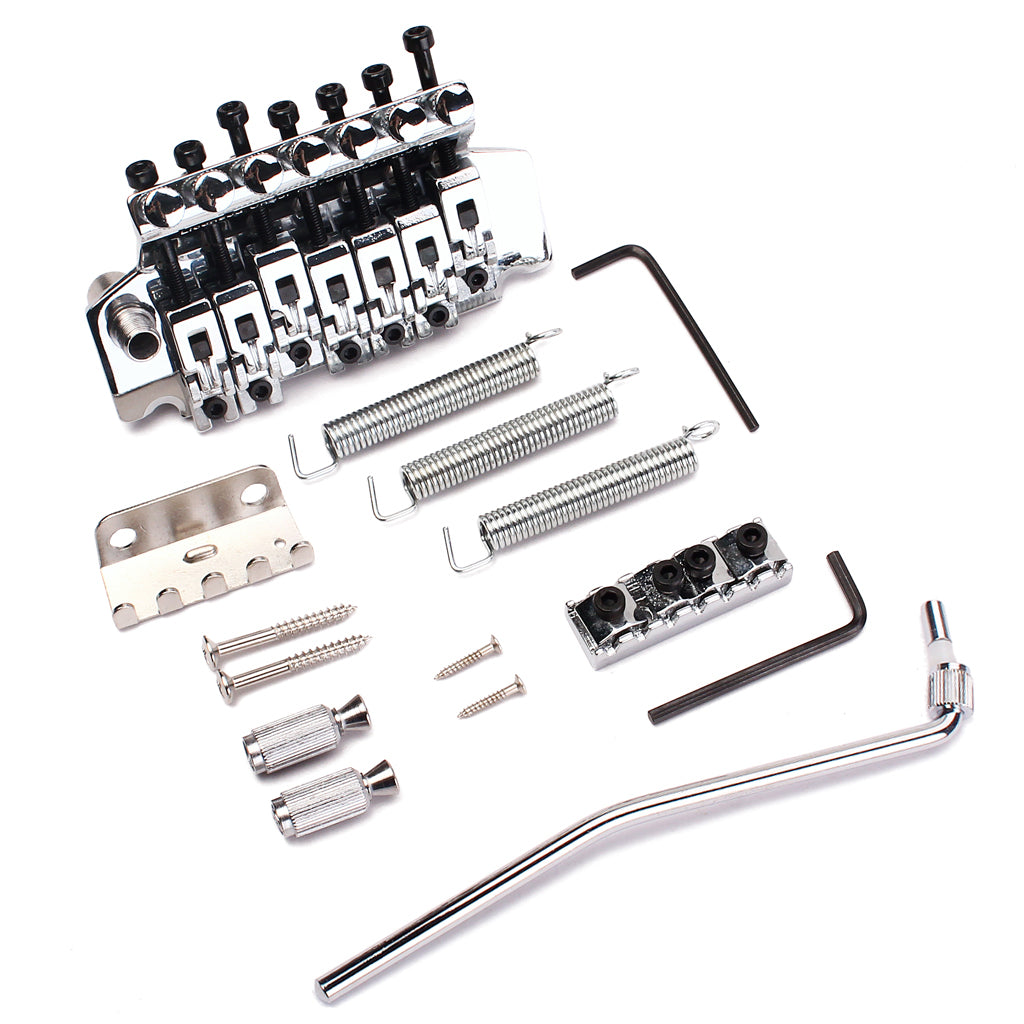 Professional Guitar Tremolo Bridge Parts Double Locking System Silver/Black