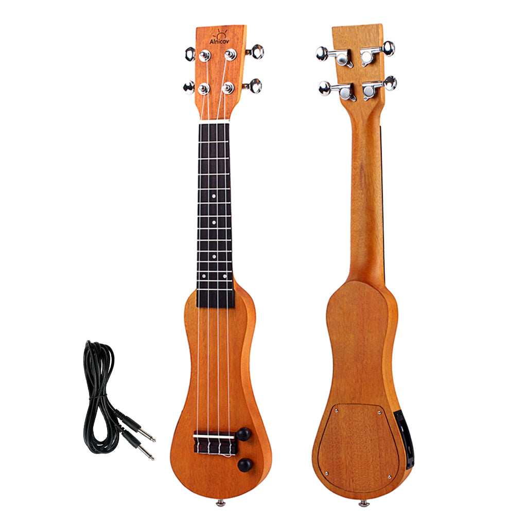 21 inch Electric Ukulele Solid Wood Creative Peanut Shell Mahogany Peanut Shaped UKE Ukelele