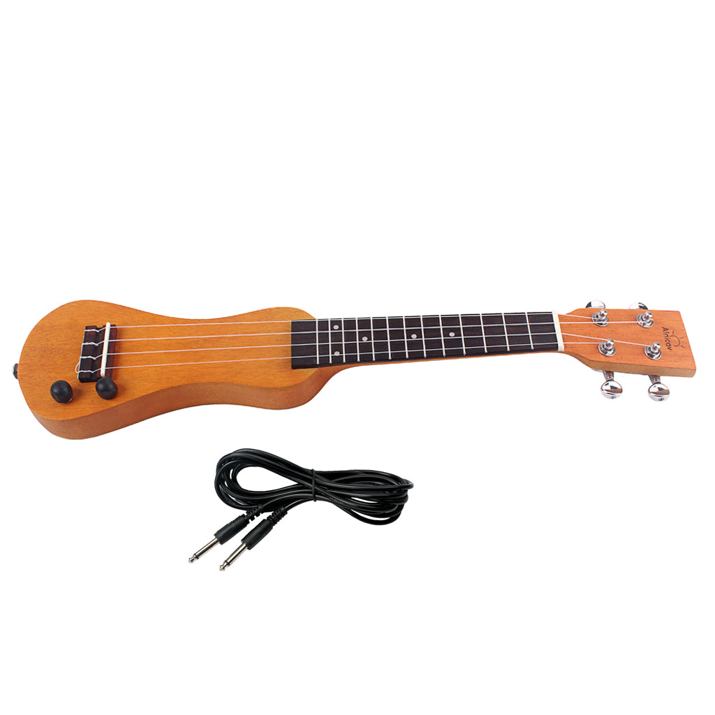 21 inch Electric Ukulele Solid Wood Creative Peanut Shell Mahogany Peanut Shaped UKE Ukelele