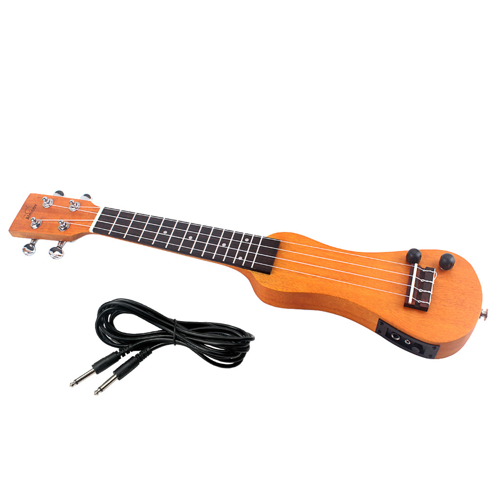 21 inch Electric Ukulele Solid Wood Creative Peanut Shell Mahogany Peanut Shaped UKE Ukelele