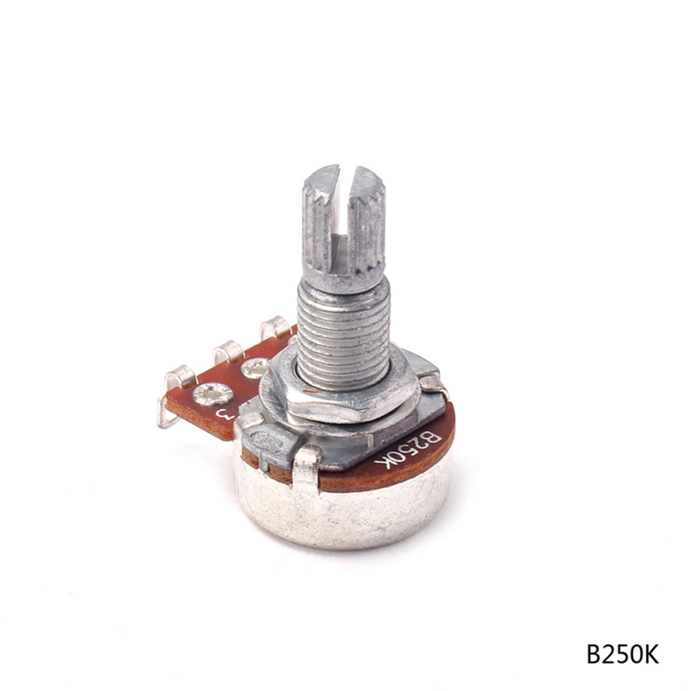 10pcs mini Long Split Shaft Guitar Potentiometer Pots A250K /B250K/ A500K /B500K Potentiometers Choose for ELectric Guitar Parts