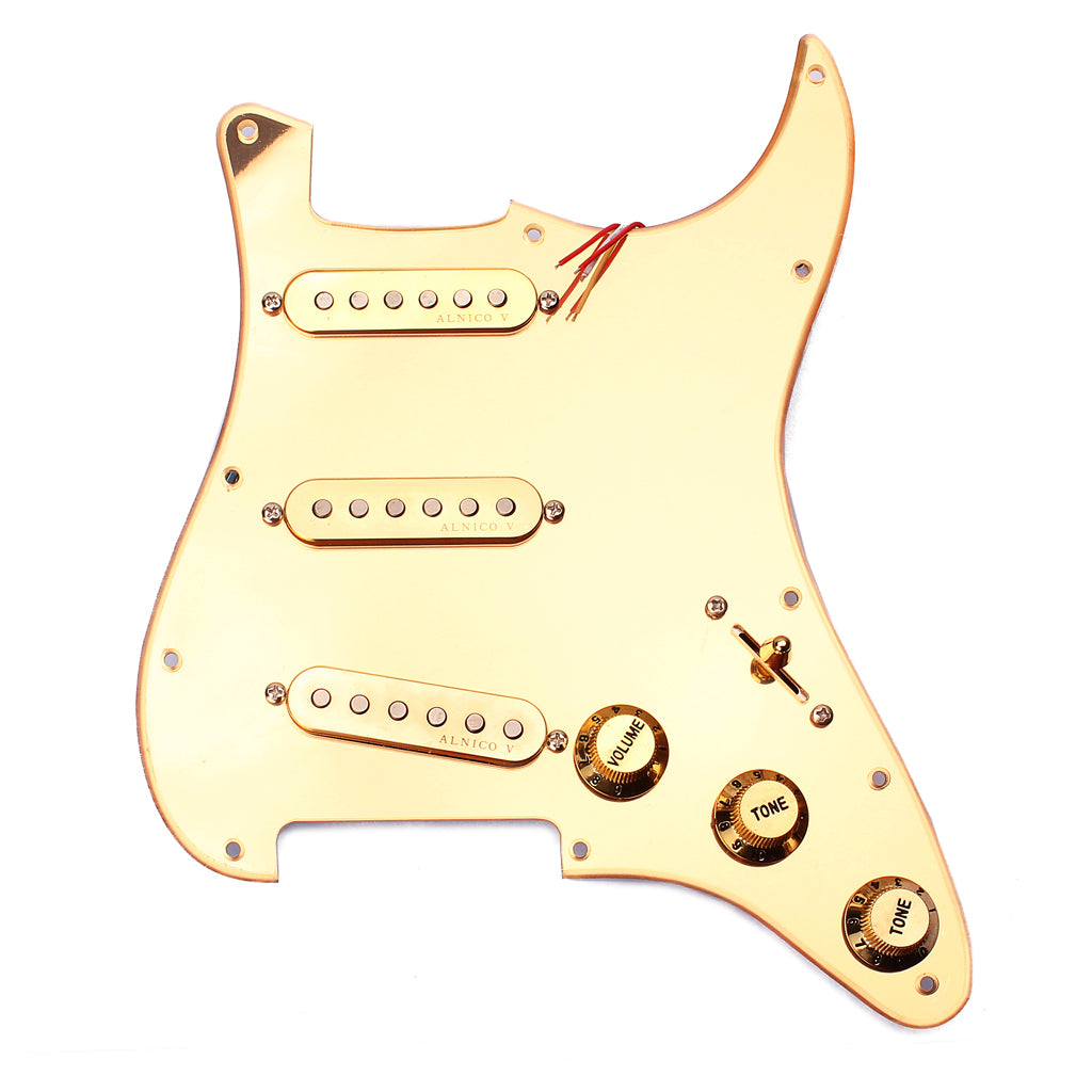 Prewired-Loaded SSS Pickguard Alnico V Pickups for Strat Guitar