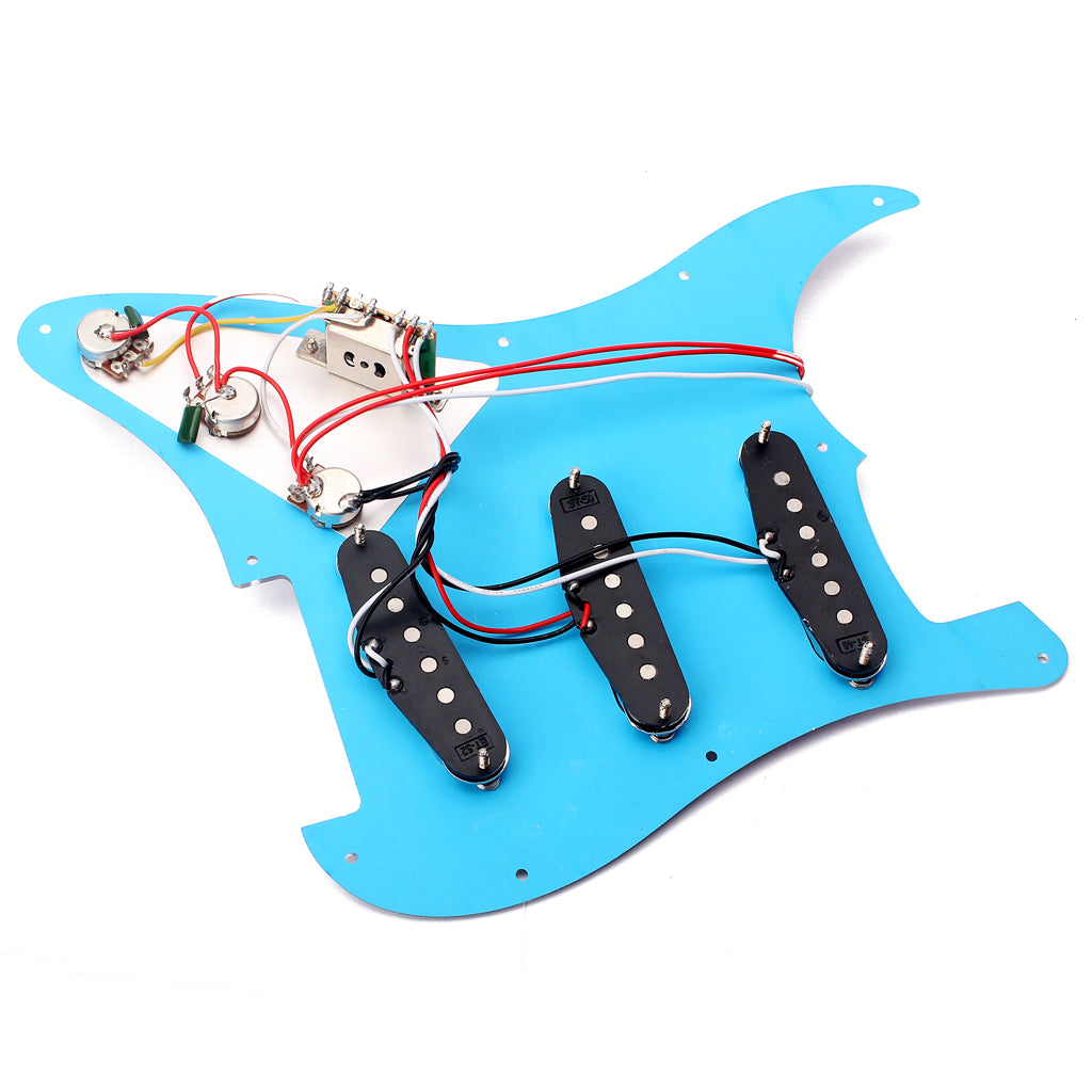 Prewired-Loaded SSS Pickguard Alnico V Pickups for Strat Guitar