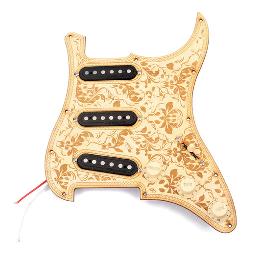 Prewired-Loaded SSS  maple wood Pickguard Alnico V Pickups  for Strat Guitar