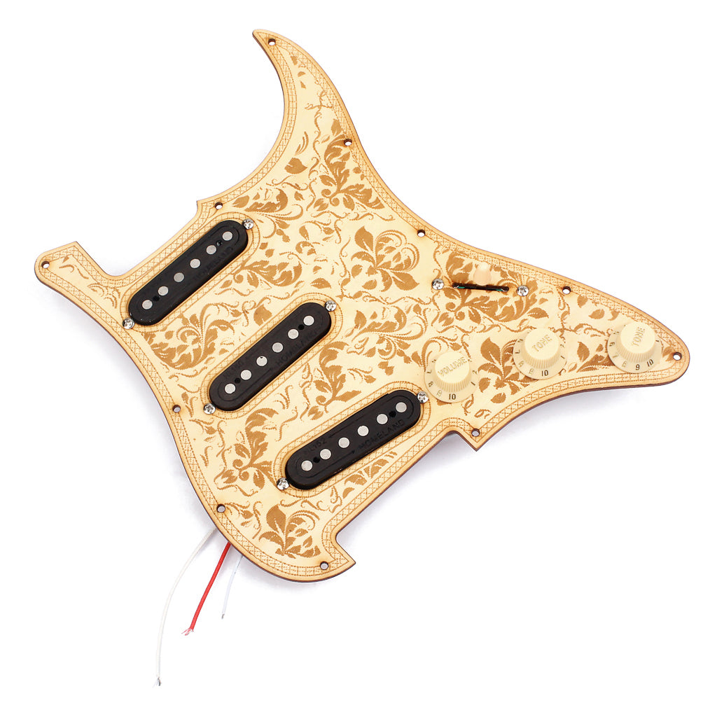 Prewired-Loaded SSS  maple wood Pickguard Alnico V Pickups  for Strat Guitar