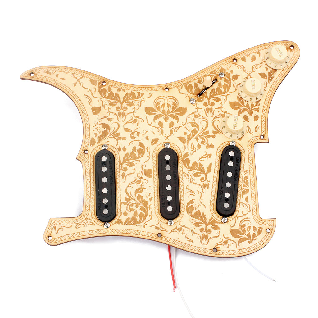 Prewired-Loaded SSS  maple wood Pickguard Alnico V Pickups  for Strat Guitar