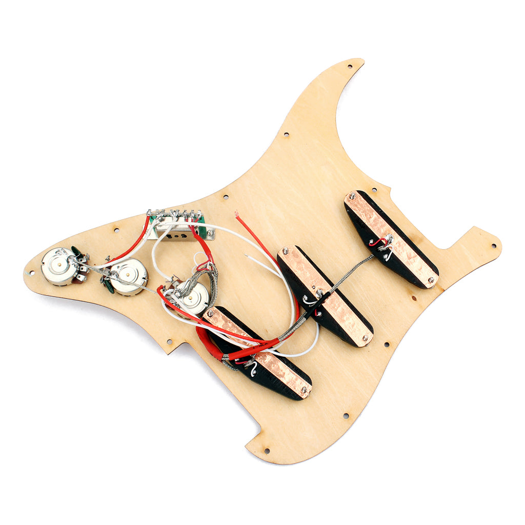 Prewired-Loaded SSS  maple wood Pickguard Alnico V Pickups  for Strat Guitar