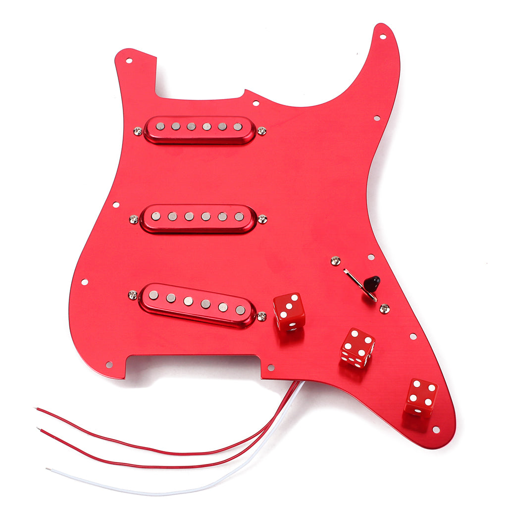 Prewired-Loaded metal SSS Pickguard Alnico V Pickups for Strat Guitar