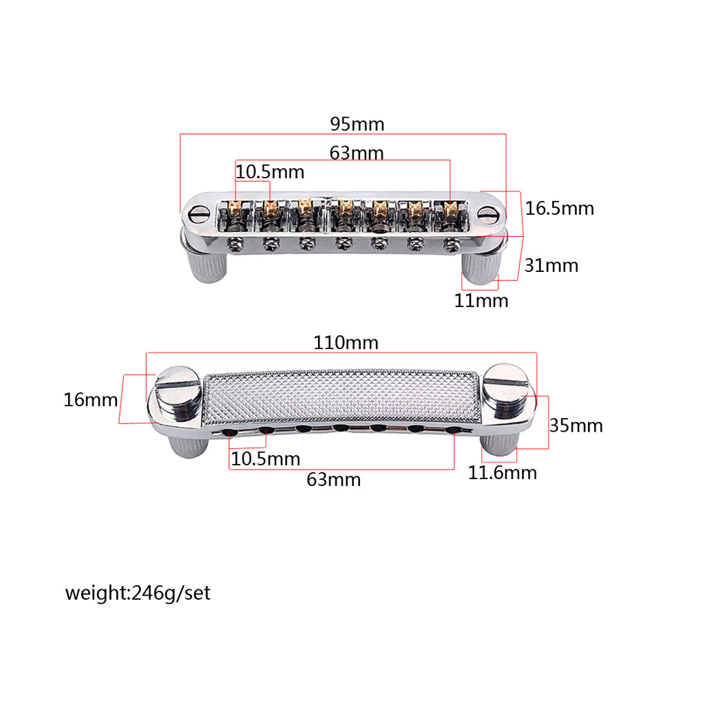 New Tune-O-Matic 7 Strings LP SG Electric Guitar Bridge For seven Strings Made in Korea