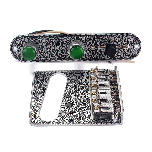 3 Way Control Panel Relief Electric Guitar Bridge Pickup 6 Tone TL Tailpiece