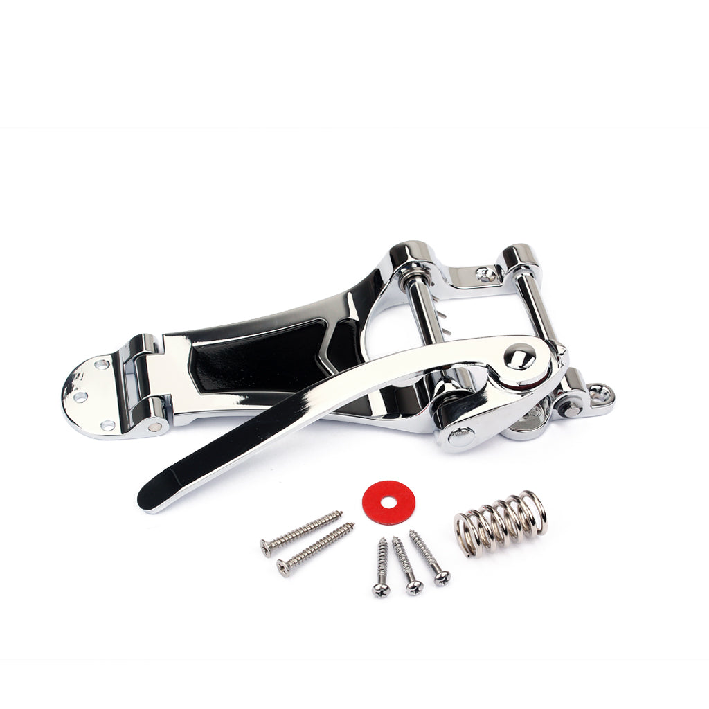 Silver Tremolo Vibrato Bridge Tailpiece Hollow Body Archtop for LP Guitar