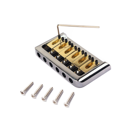 Zinc Alloy/Brass Saddle 6 String Fixed Hard Tail Hardtail Guitar Bridge