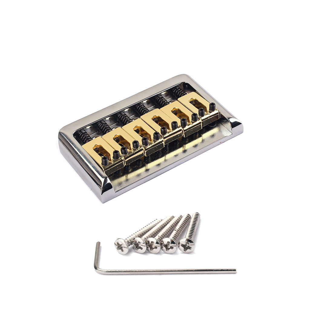 Zinc Alloy/Brass Saddle 6 String Fixed Hard Tail Hardtail Guitar Bridge