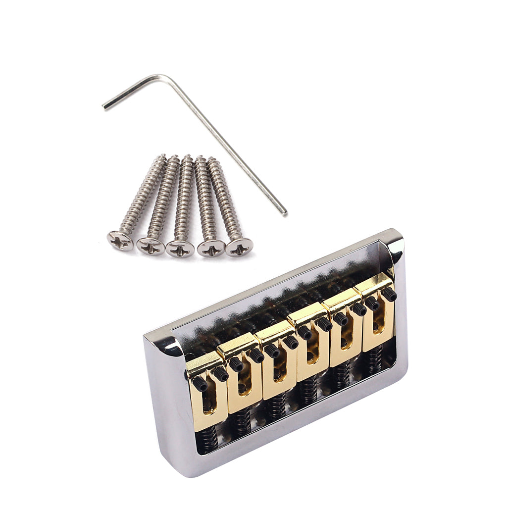 Zinc Alloy/Brass Saddle 6 String Fixed Hard Tail Hardtail Guitar Bridge