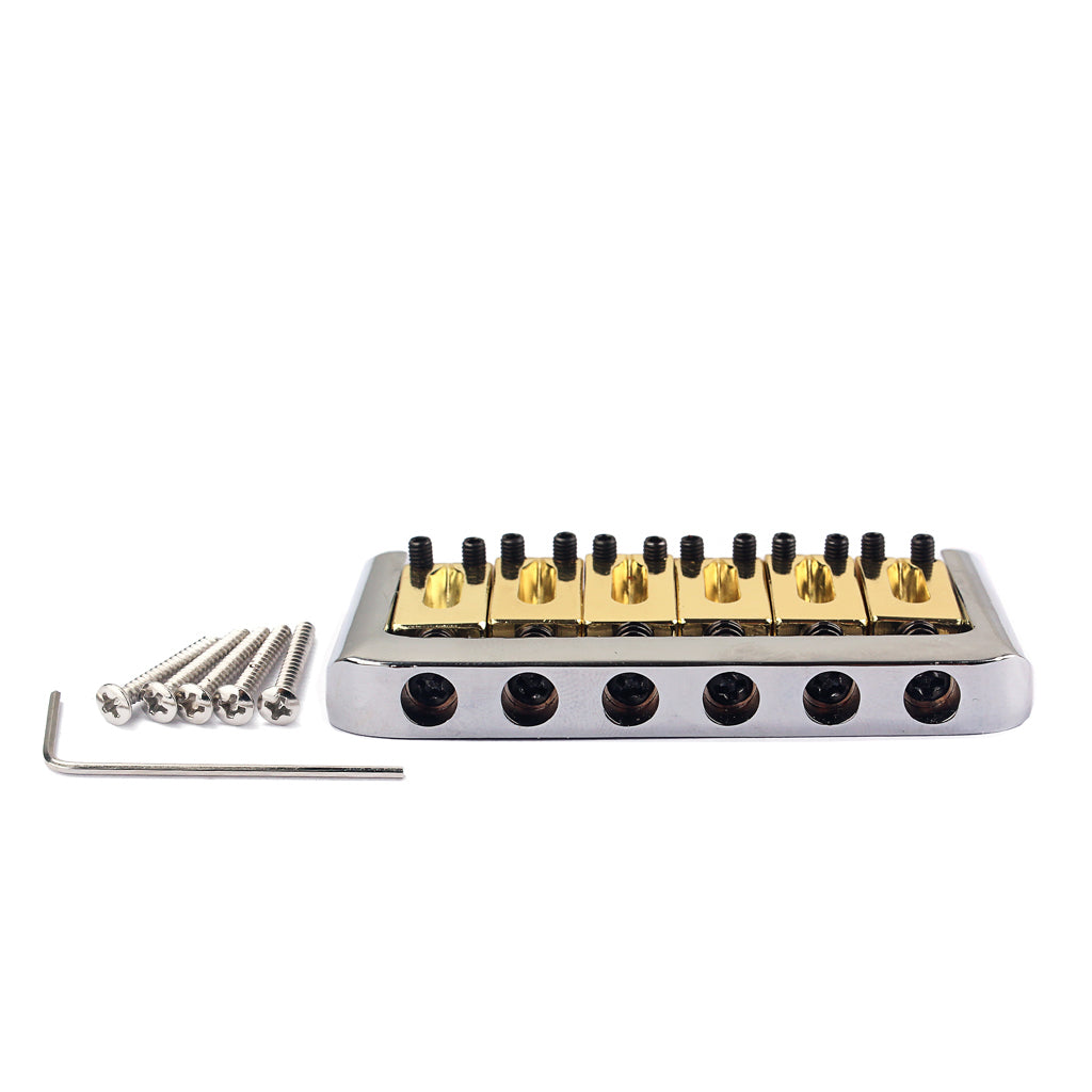 Zinc Alloy/Brass Saddle 6 String Fixed Hard Tail Hardtail Guitar Bridge