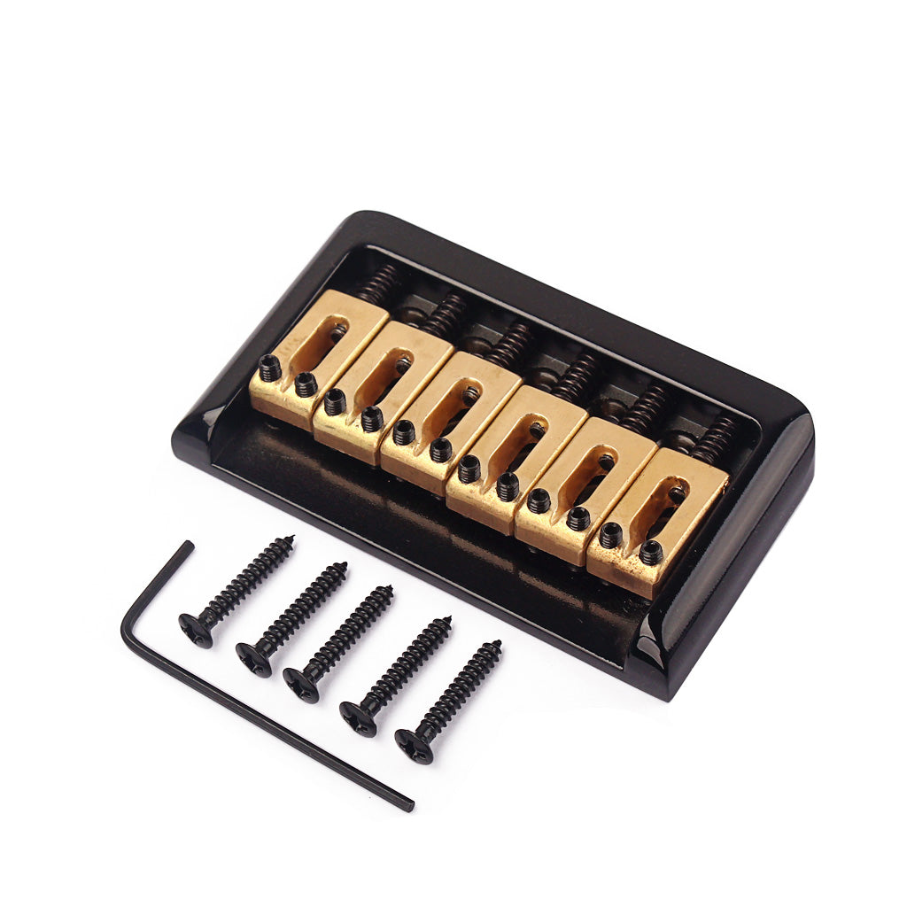 Zinc Alloy/Brass Saddle 6 String Fixed Hard Tail Hardtail Guitar Bridge