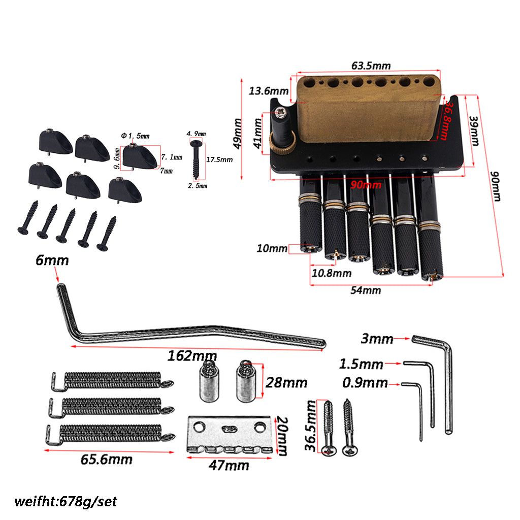 6 Strings Chrome Headless Guitar Fanned Fret Tailpiece Tremolo Bridge