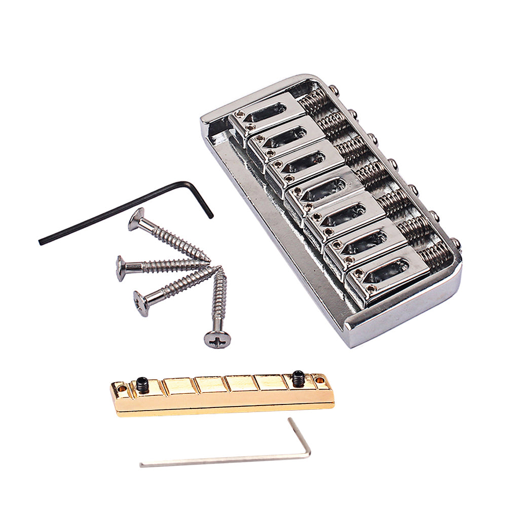 7 String Saddle Strings Guitar Bridge and Brass Nut Set