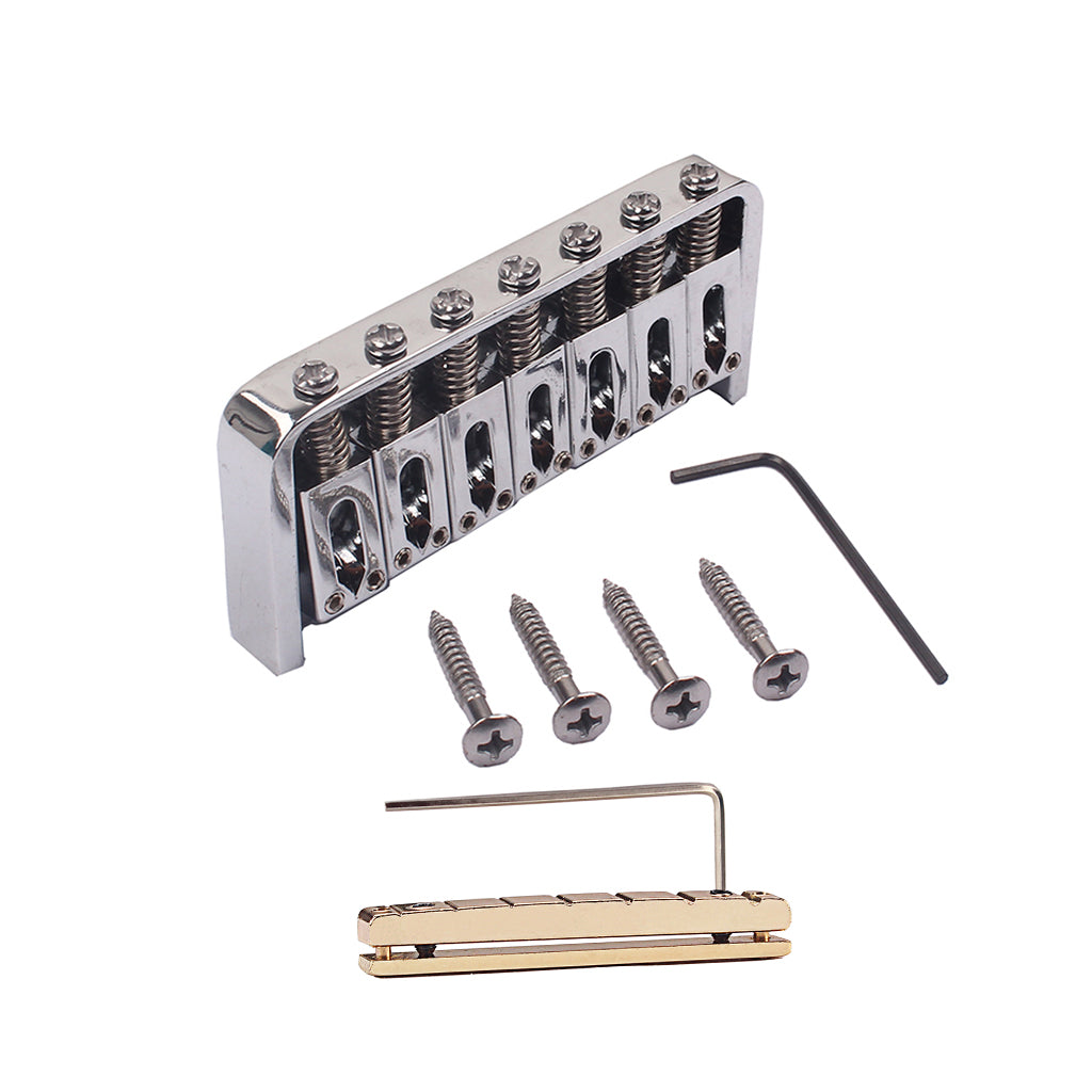 7 String Saddle Strings Guitar Bridge and Brass Nut Set