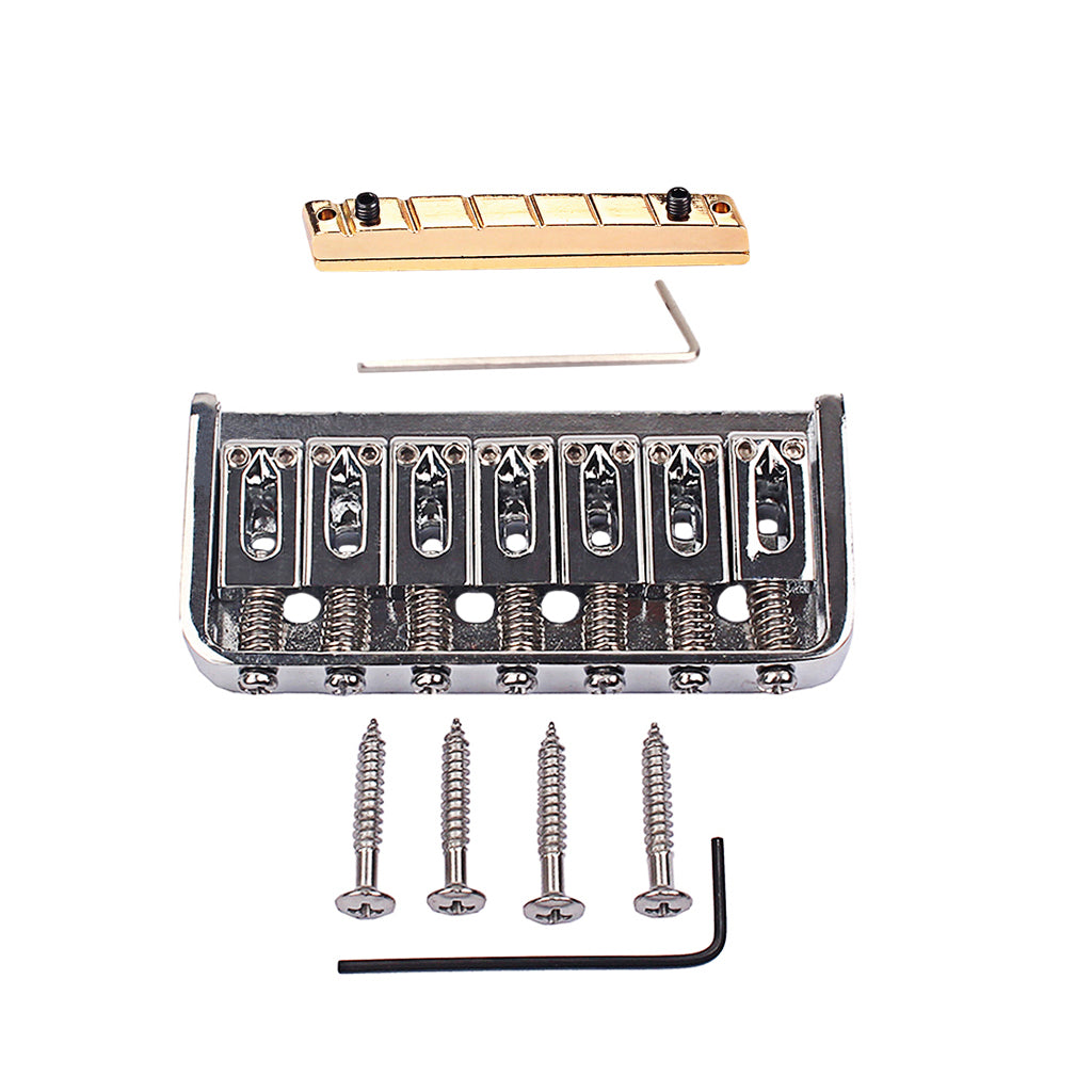 7 String Saddle Strings Guitar Bridge and Brass Nut Set