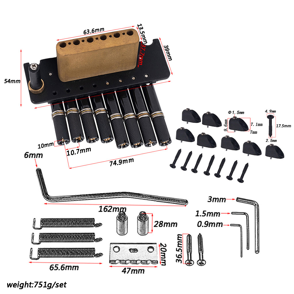 8 Strings Chrome Headless Guitar Fanned Fret Tailpiece Tremolo Bridge