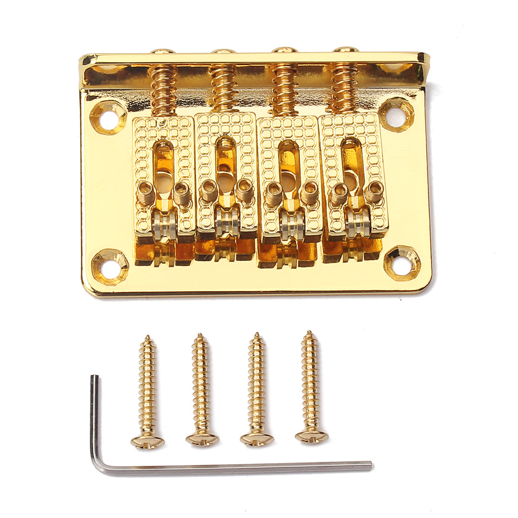 4 String Bridge For Cigar Box Guitar Or Electric Ukulele Chrome/Black/Gold