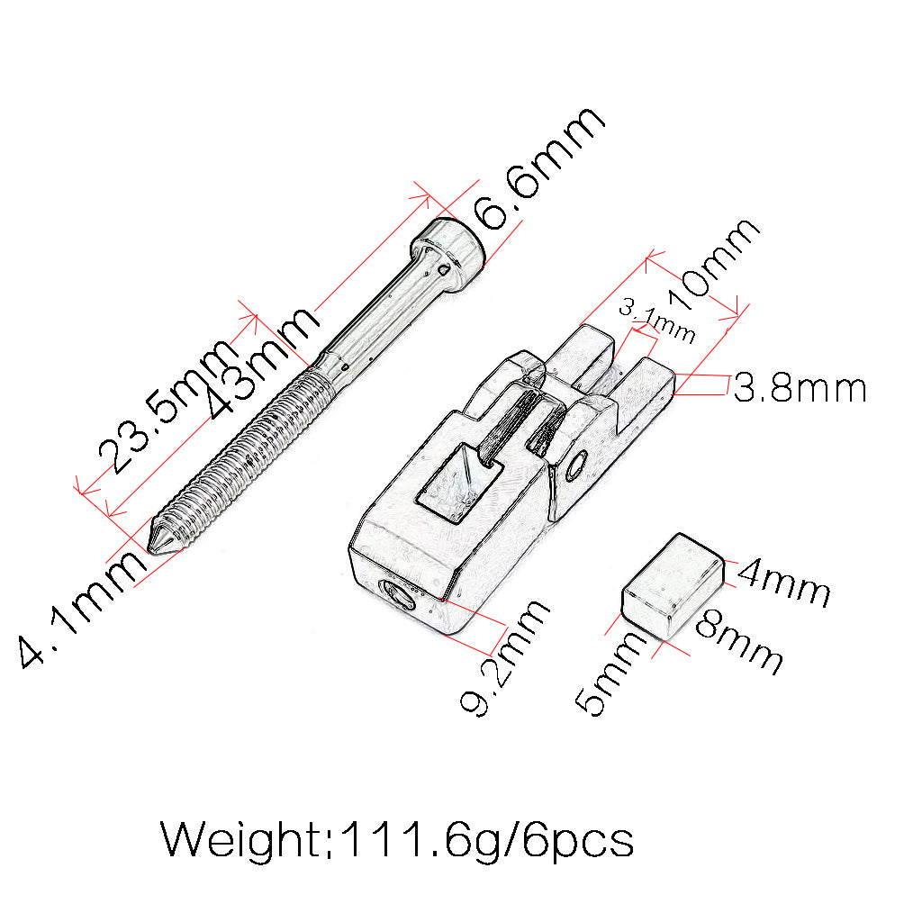 Electric Guitar Double Locking Systyem Locked String Saddles for Floyd Rose Tremolo Bridge Chrome