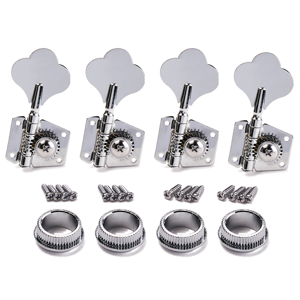 Chrome/Black/Gold Bass Guitar 4R Machine Heads Knobs Tuners Tuning Pegs