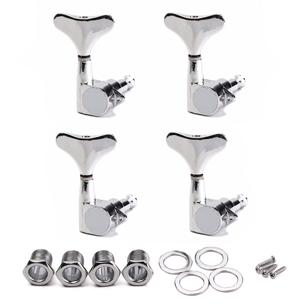 4R Electric Bass Tuners Machine Heads Tuning Pegs Silver