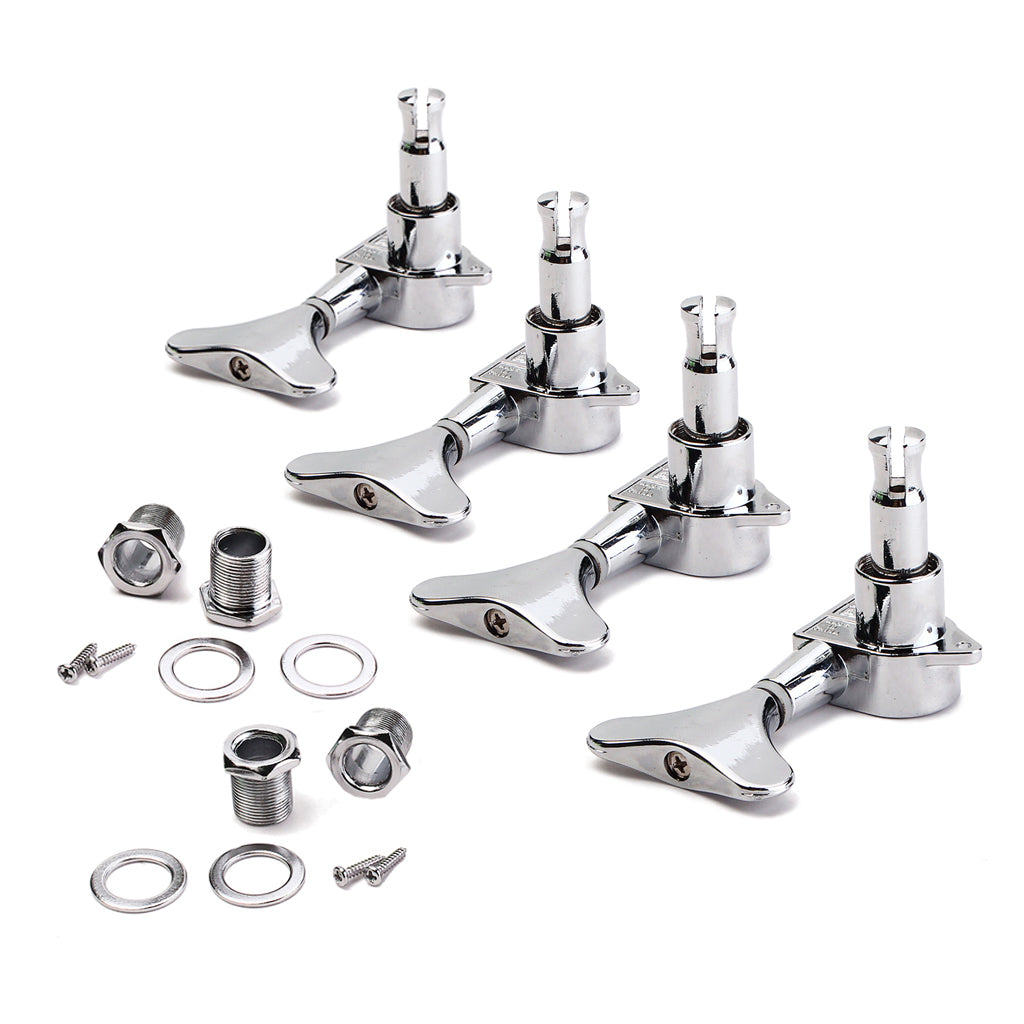 4R Electric Bass Tuners Machine Heads Tuning Pegs Silver