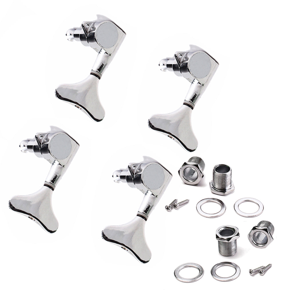 4R Electric Bass Tuners Machine Heads Tuning Pegs Silver