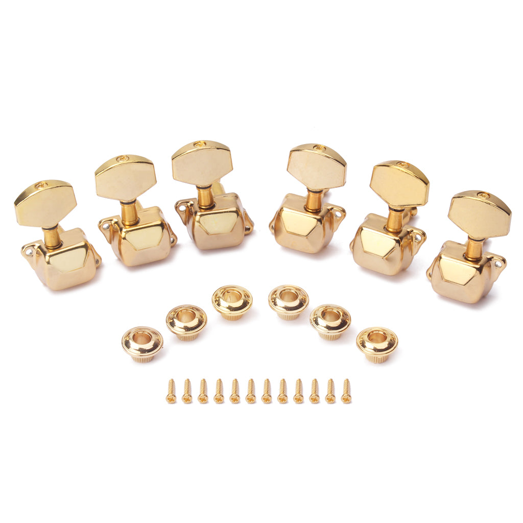 Semiclosed Guitar String Tuning Pegs Tuners Machine Heads 3L3R  Chrome/Black/Gold