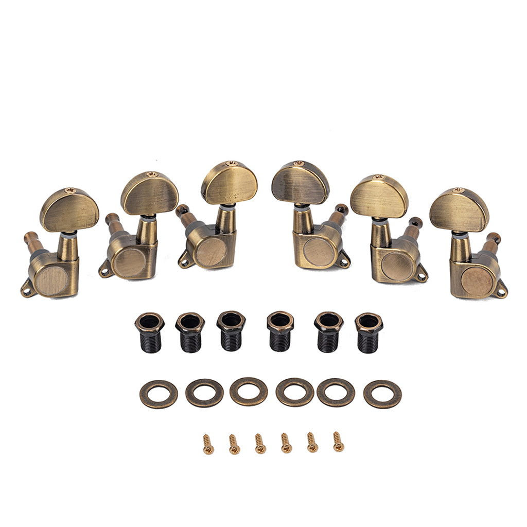 3R3L bronze Half Moon Button Guitar Sealed String Tuning Pegs Keys Machine Heads Tuners