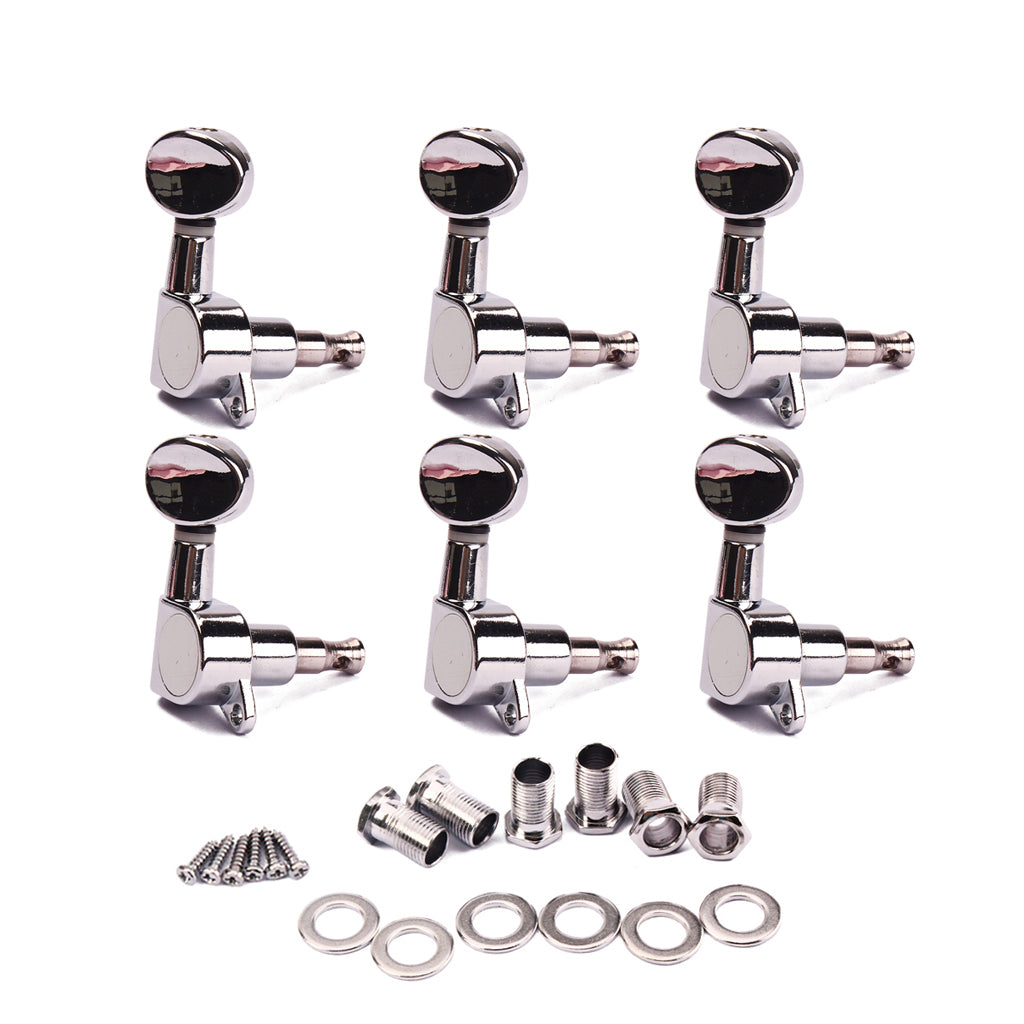 Electric Acoustic Guitar String Tuning Pegs Keys Tuners Machine Heads Chrome 6R/6L