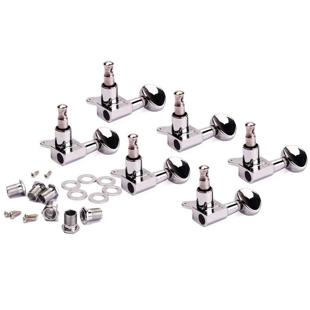 Electric Acoustic Guitar String Tuning Pegs Keys Tuners Machine Heads Chrome 6R/6L