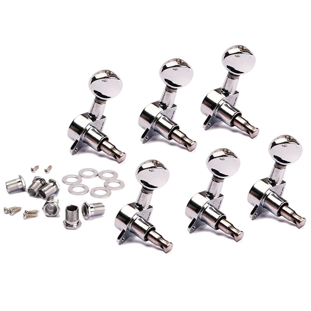 Electric Acoustic Guitar String Tuning Pegs Keys Tuners Machine Heads Chrome 6R/6L