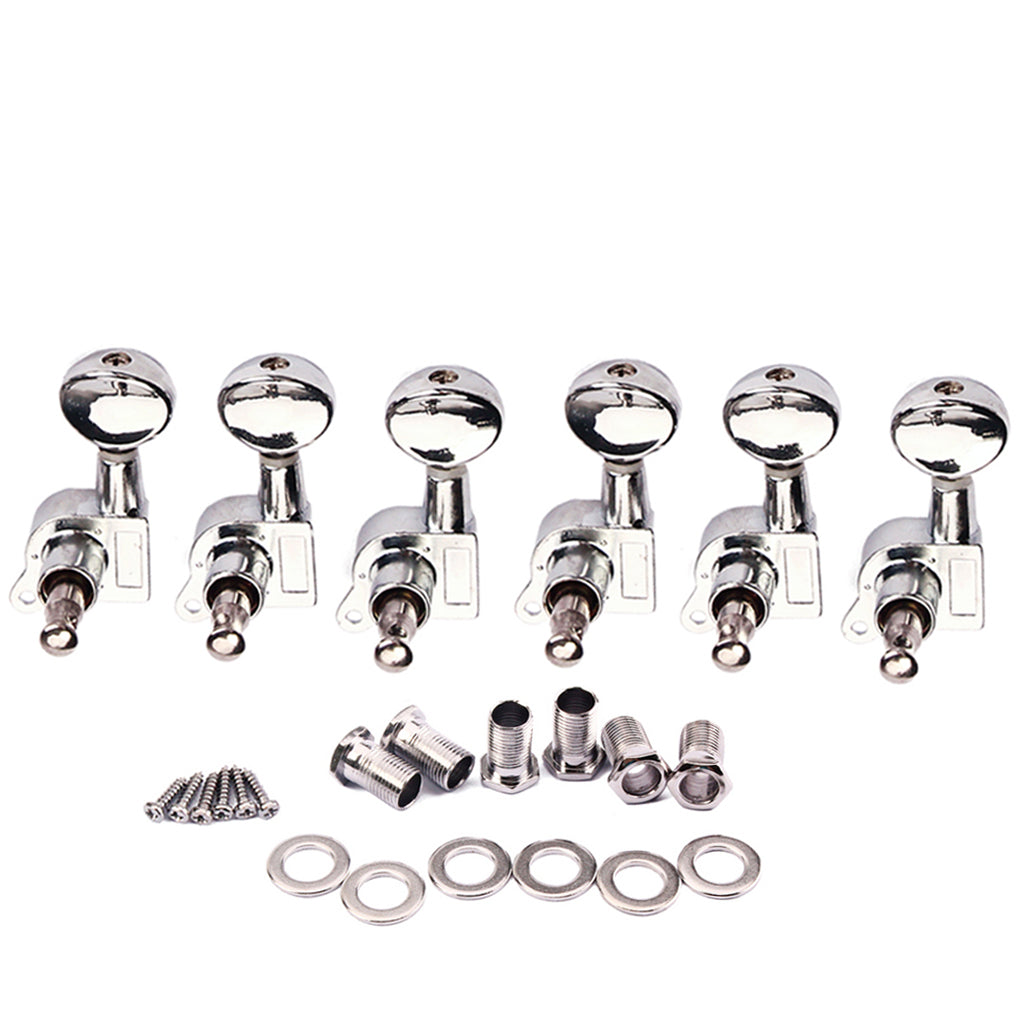 Electric Acoustic Guitar String Tuning Pegs Keys Tuners Machine Heads Chrome 6R/6L