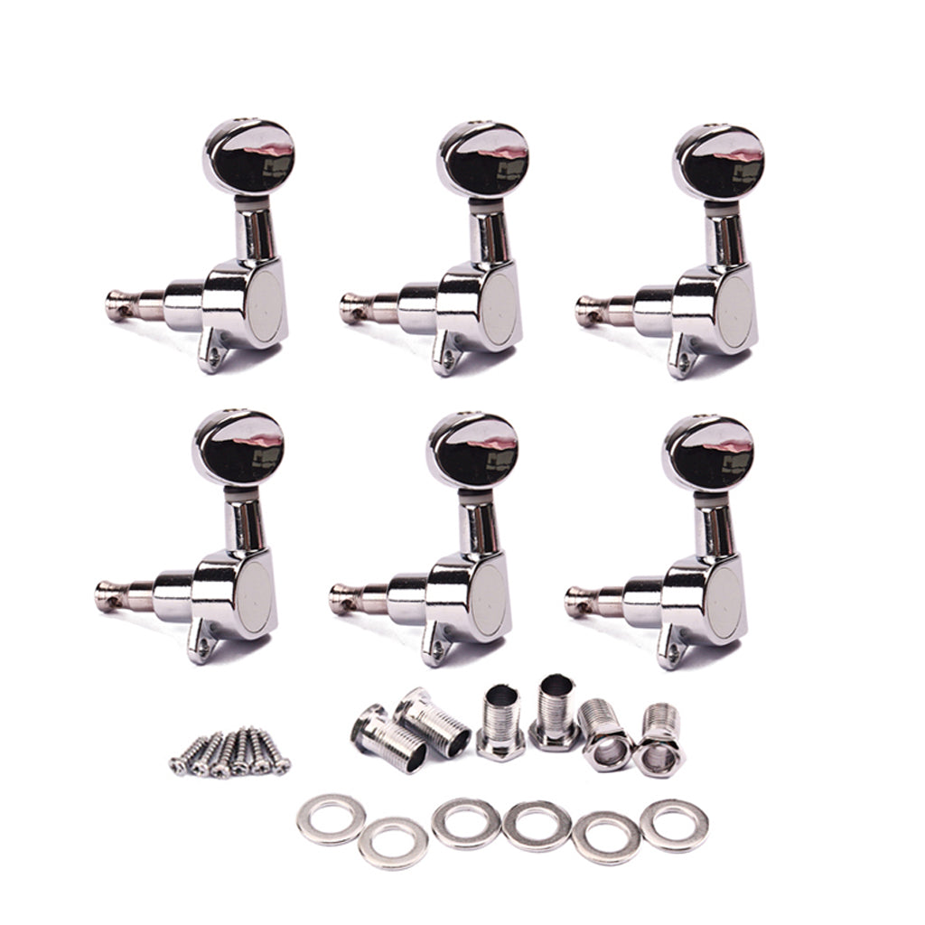 Electric Acoustic Guitar String Tuning Pegs Keys Tuners Machine Heads Chrome 6R/6L