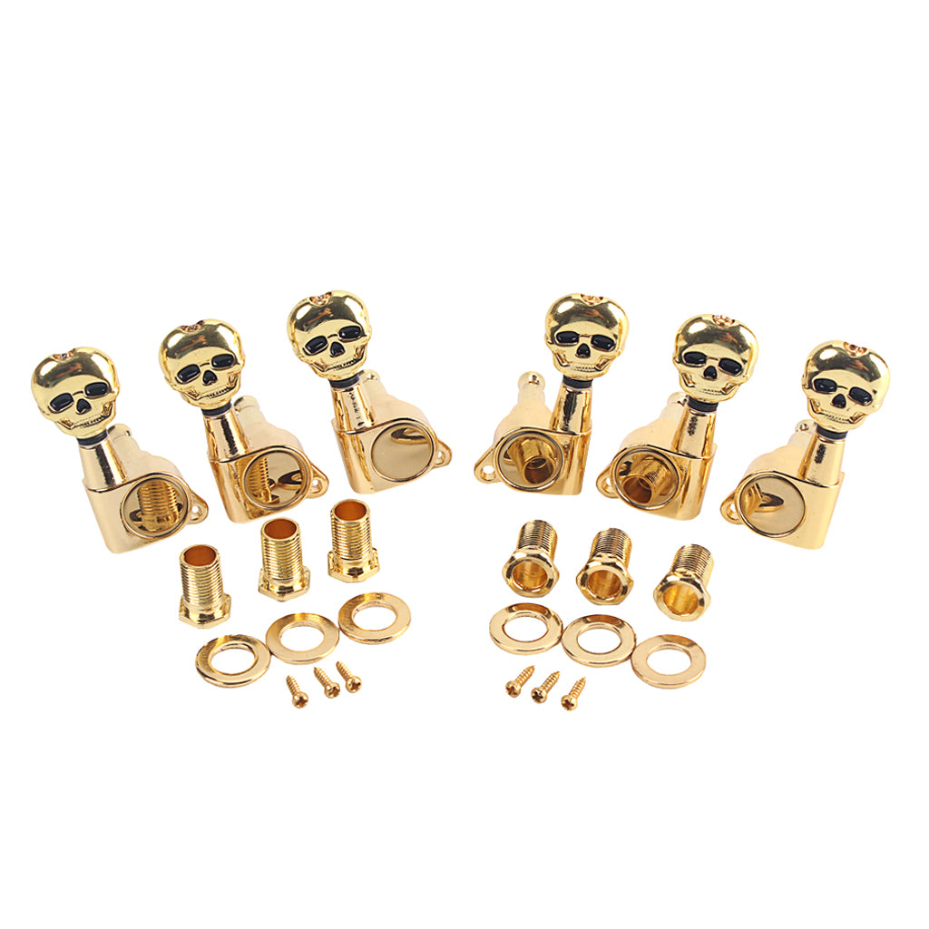 Gold/Chrome Guitar String Tuning Pegs Tuners Machine Head Keys 3L3R Fit for Acoustic Guitar