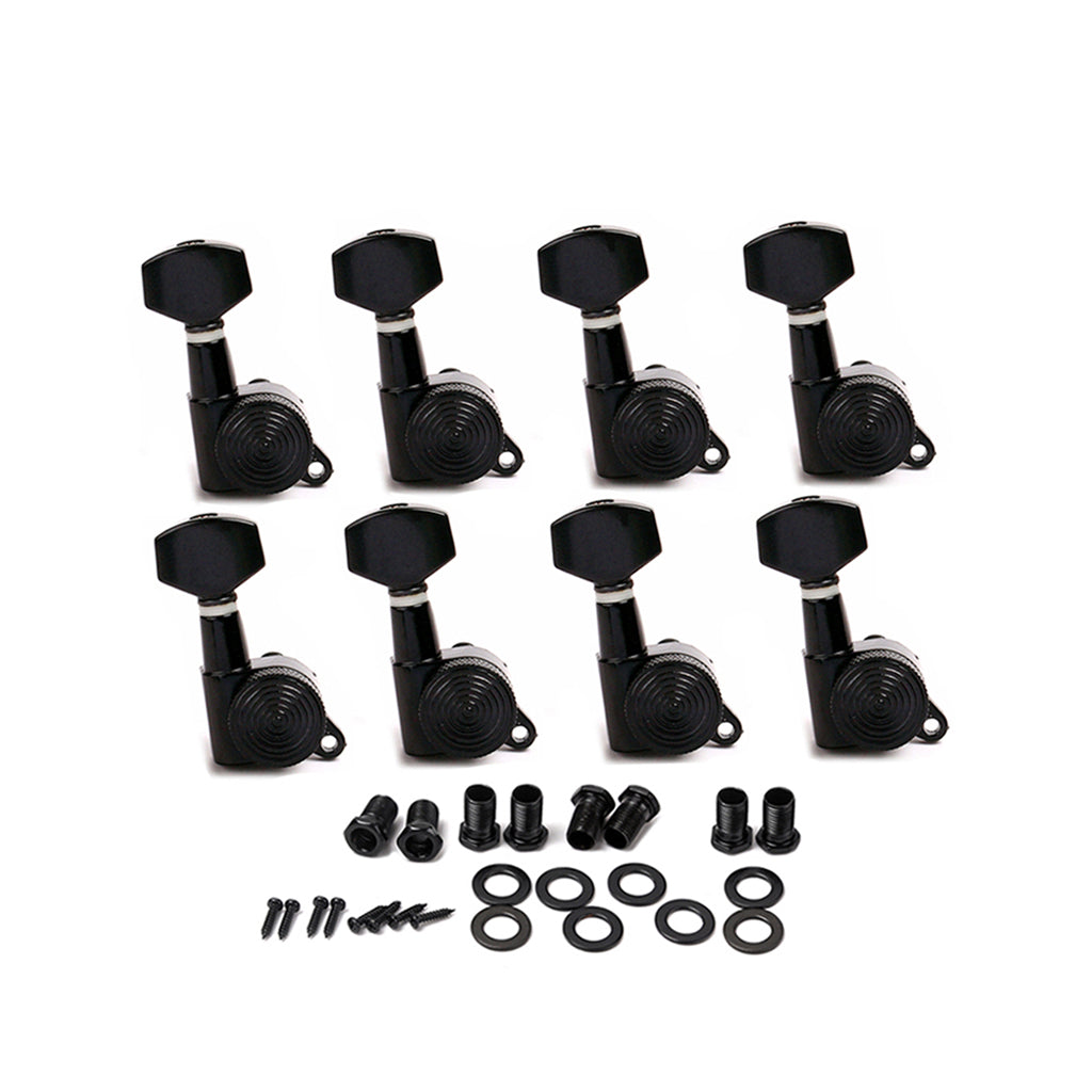 A Set 8Pcs Black Locked String Tuning Pegs key Tuners Machine Heads For Acoustic Electric Guitar Lock Schaller Style