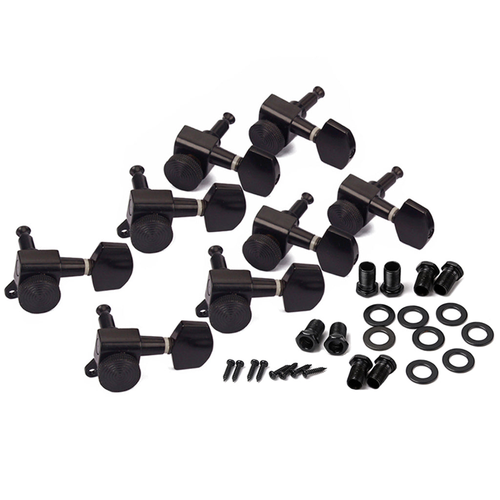 A Set 8Pcs Black Locked String Tuning Pegs key Tuners Machine Heads For Acoustic Electric Guitar Lock Schaller Style