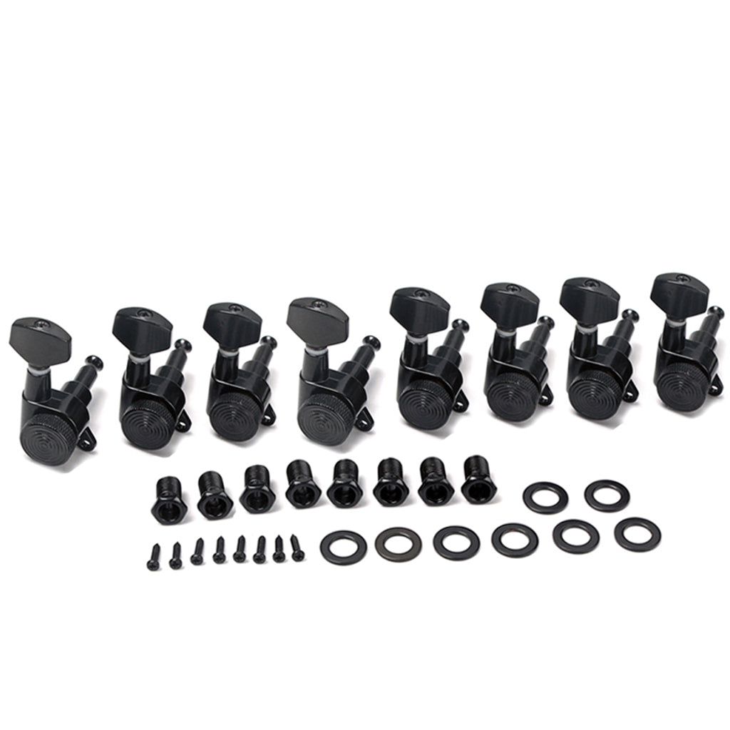 A Set 8Pcs Black Locked String Tuning Pegs key Tuners Machine Heads For Acoustic Electric Guitar Lock Schaller Style