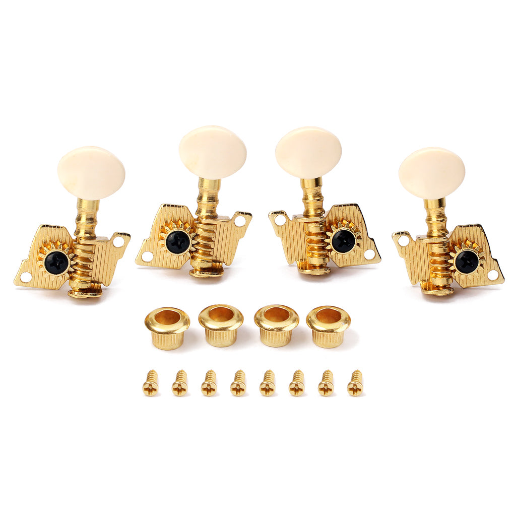 Gold Plated 2R2L Tuning Peg Machine Head Tuner for UKULELE Concave Button